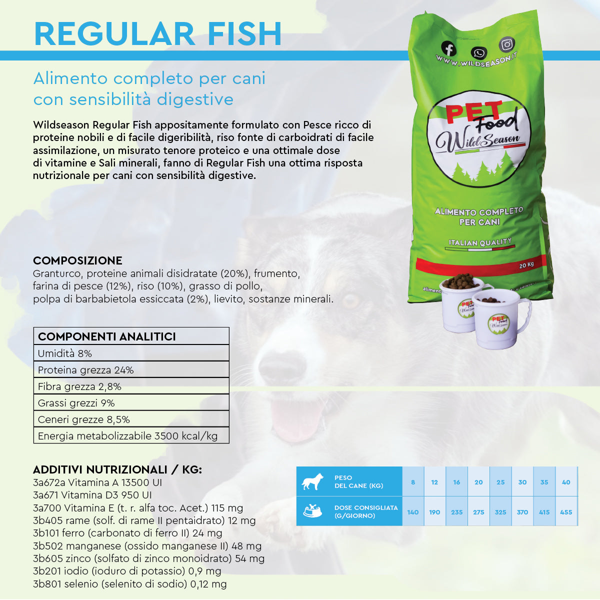 Wildseason Regular Fish - Mangime per cani adulti 20 Kg